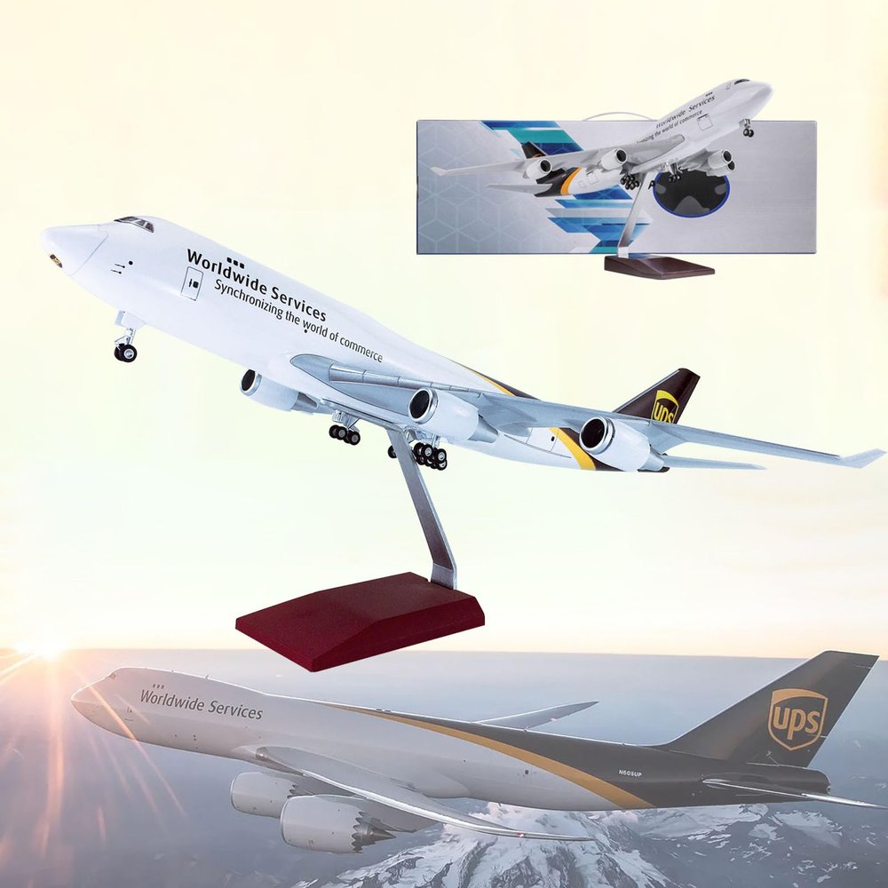 18.5" 1:150 Scale Model Airplane UPS B747 Model Jet Collectibles Resin Plane Models Diecast for Collection Gift