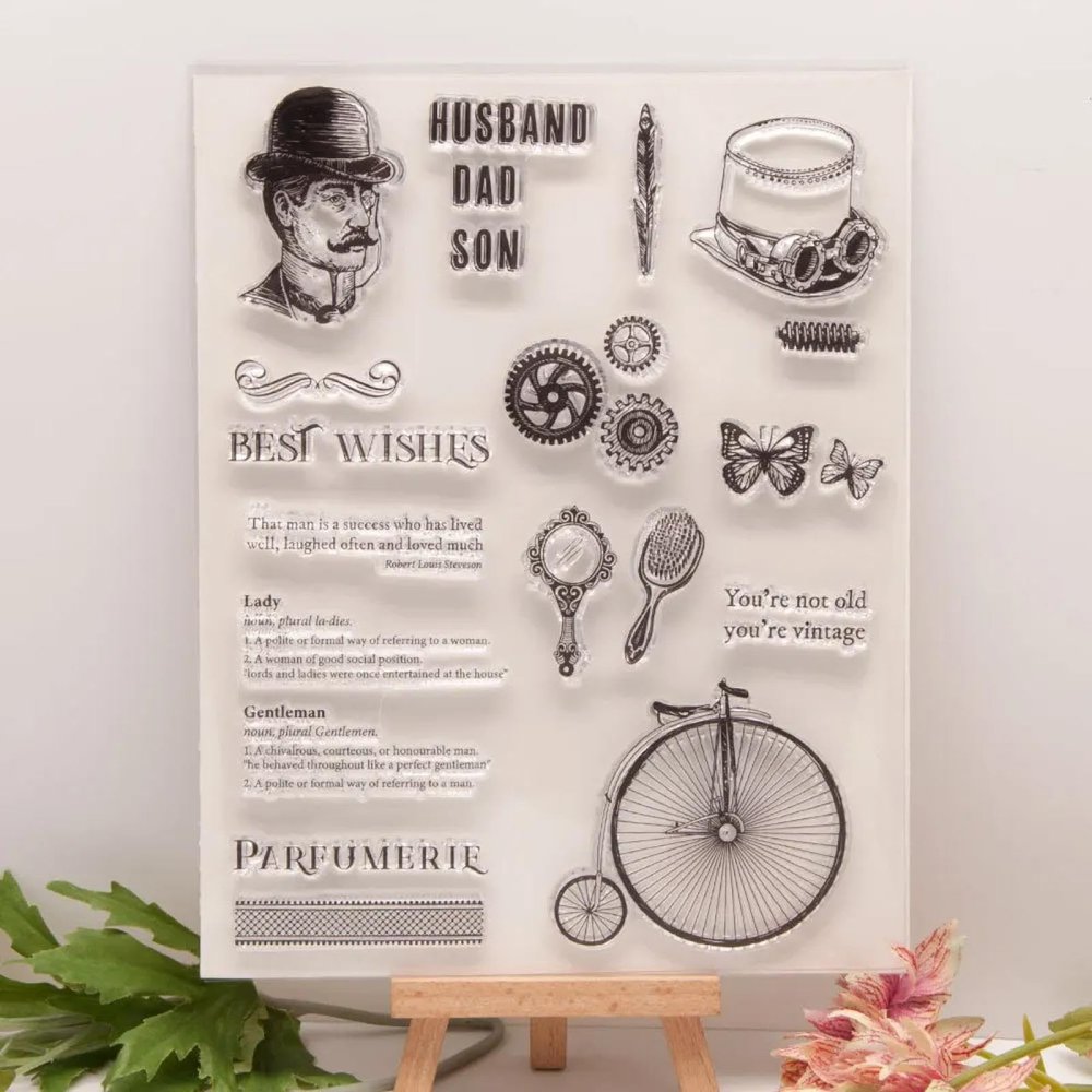 Clear Stamps for Card Making,15.5x20cm Decoration Supplies,Transparent Rubber Stamps for Paper Card Craft Style 2