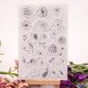 Clear Stamps for Card Making,10.5x15cm Flowers Leaves Silicone Rubber Stamp Seals for Cards Making Album Decoration Paper Craft view 1