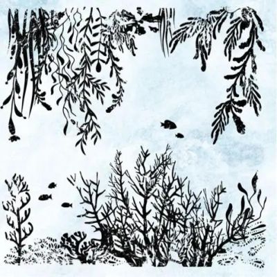 Clear Stamps for Card Making,14x14cm Coral Background Clear Silicone Stamp Seal for Photo Album Decoration Sheets