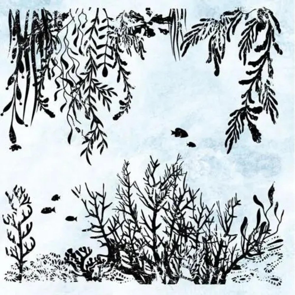 Clear Stamps for Card Making,14x14cm Coral Background Clear Silicone Stamp Seal for Photo Album Decoration Sheets