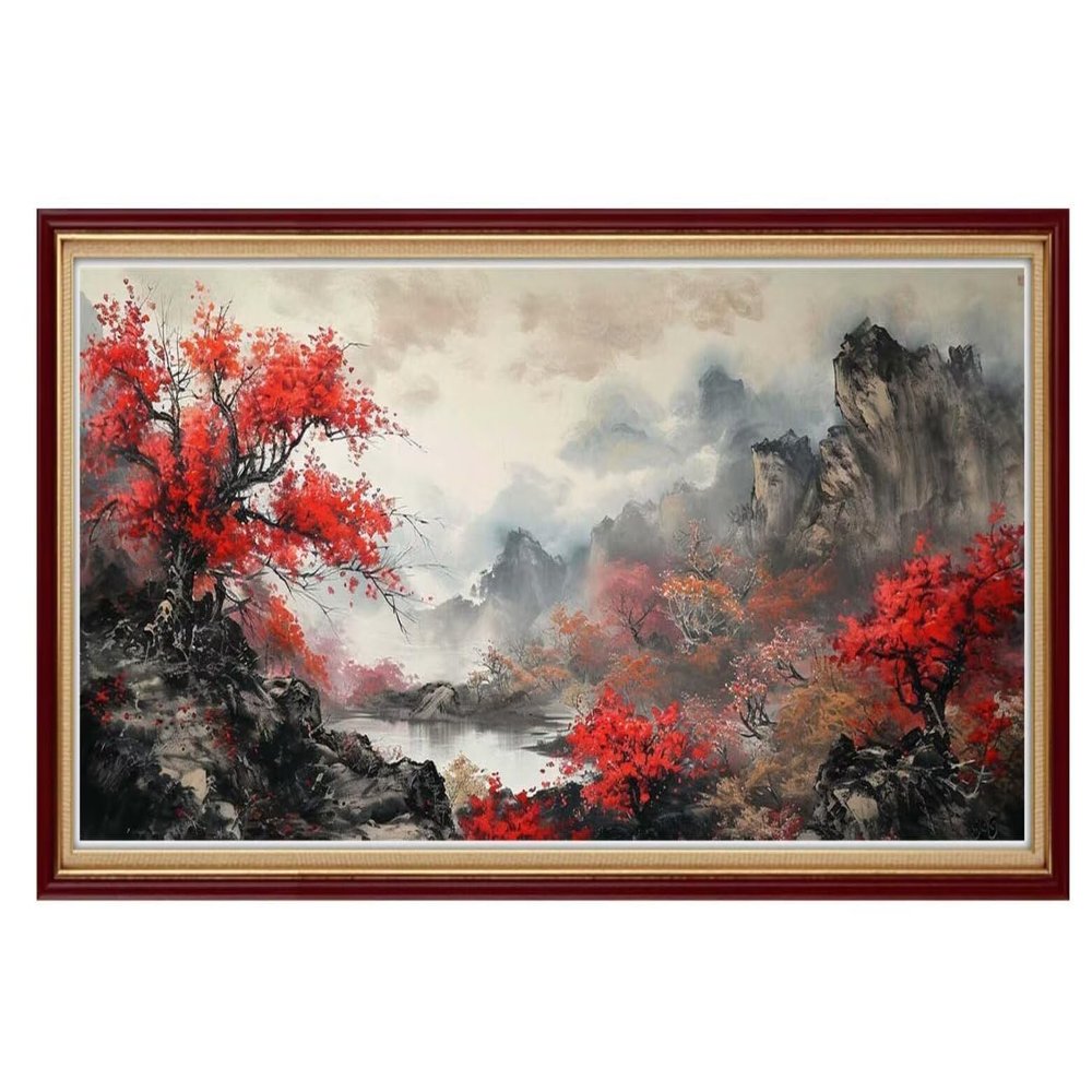 Japanese Landscape Diamond Art, Diamond Painting Kits DIY Paint by Numbers Kit for Adults, Full Diamond Painting Accessories, 5d Rhinestone Embroidery Painting for Home Wall Decor (39x100 Inch) R100