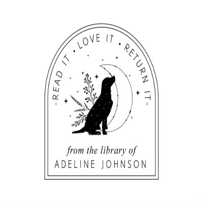 Dog Moon Personalized Book Embosser, Personal Book Stamp Witchcore Aesthetic, Stamp Custom, Customized Book Stamp, Gift For Dog Lover Library Stamp Personalized, From The Library Of Custom Stamp