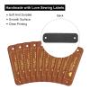 MECCANIXITY 50pcs Handmade PU Leather Label Sew on Embossed Tag Embellishment 2.17"L for Jeans Bags Shoes Hat Brown Gold view 4