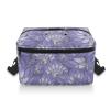 Goronwyfloyd Purple Flower Crochet Storage Carrying Knitting Bag for Yarn Skeins, Crochet Hooks and Other Small Accessories Keep Tidy and Clean view 2