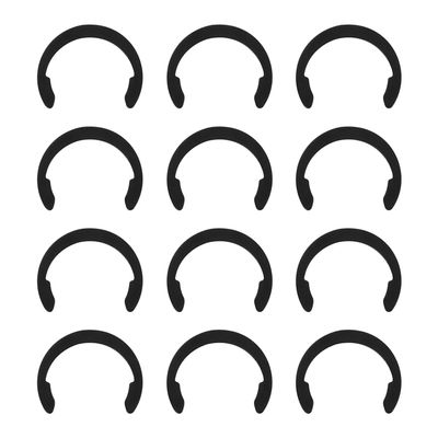12pcs Retaining Clip Rings for Cricut Maker, Metal C-Shaped Rubber Roller Resolution Rubber Roller Replacement, Keeping Rubber Roller in Place (Black)