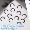 12pcs Retaining Clip Rings for Cricut Maker, Metal C-Shaped Rubber Roller Resolution Rubber Roller Replacement, Keeping Rubber Roller in Place (Black) view 3
