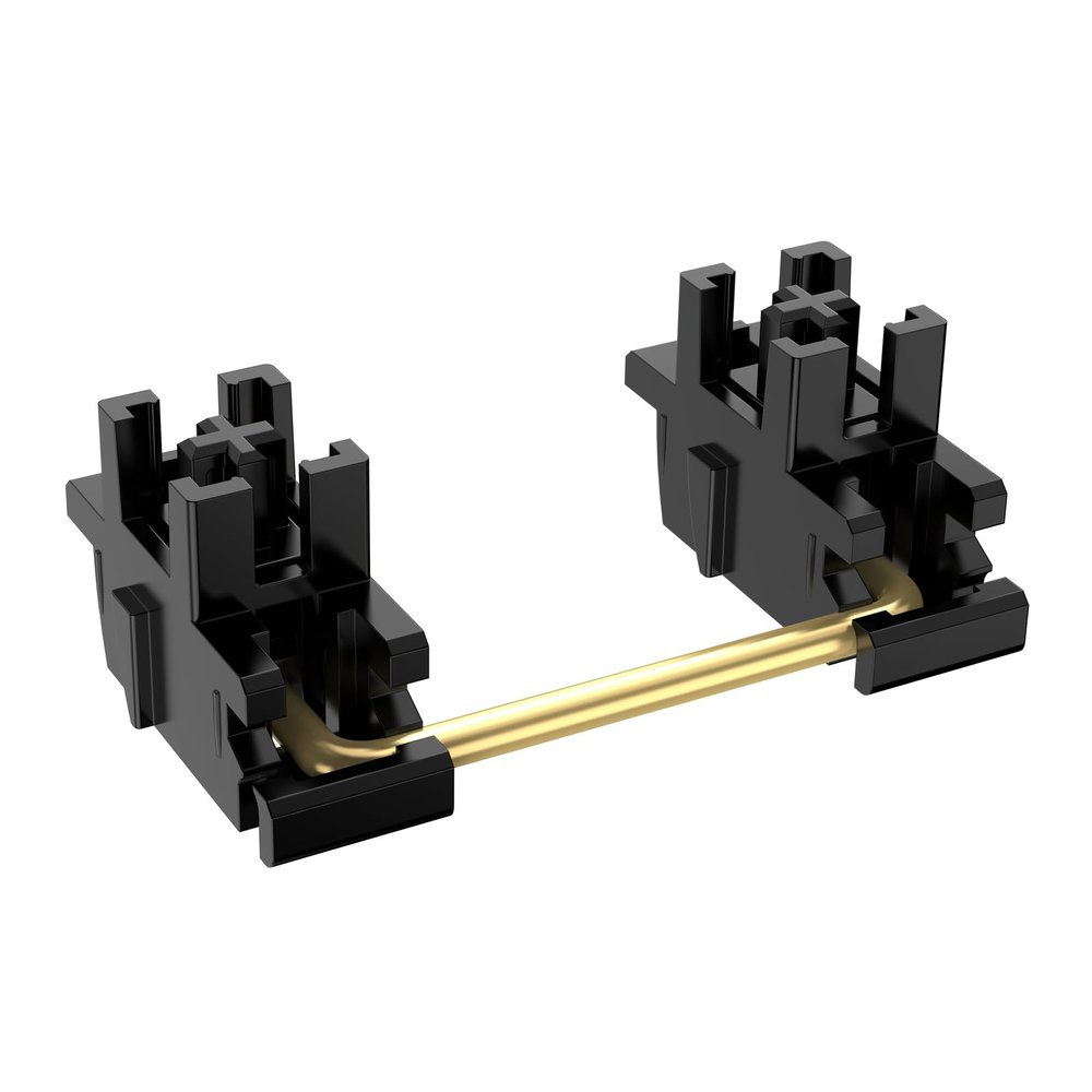 DUROCK Plate Mount Stabilizer V3, Innovative Pre-Clipped Stem for Minimum Wire Wobble 2U 6.25U 7U Keyboard Stabilizers (V3 Black Gold 80% Kit)