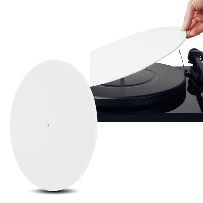 Acrylic Turntable Mat, Record Platter Slipmat Reduce Static Dust Noise Replacement Acrylic Record Platter Slipmat for 12 Inch Record Player (White)