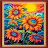 Joyhoor Cross Stitch Kits for Beginners Stamped Cross-Stitch Supplies Needlework preprint Embroidery Kits for Adults DIY Needlepoint Kits Embroidery Patterns 11CT-Sunrise and Sunflower 16x20 inchs view 1