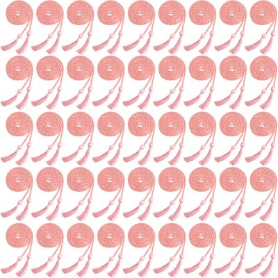 45 Pieces Graduation Honor Cord Polyester Yarn Honor Cords with Tassel Bulk for Students Bachelor Master Graduation DecorPink