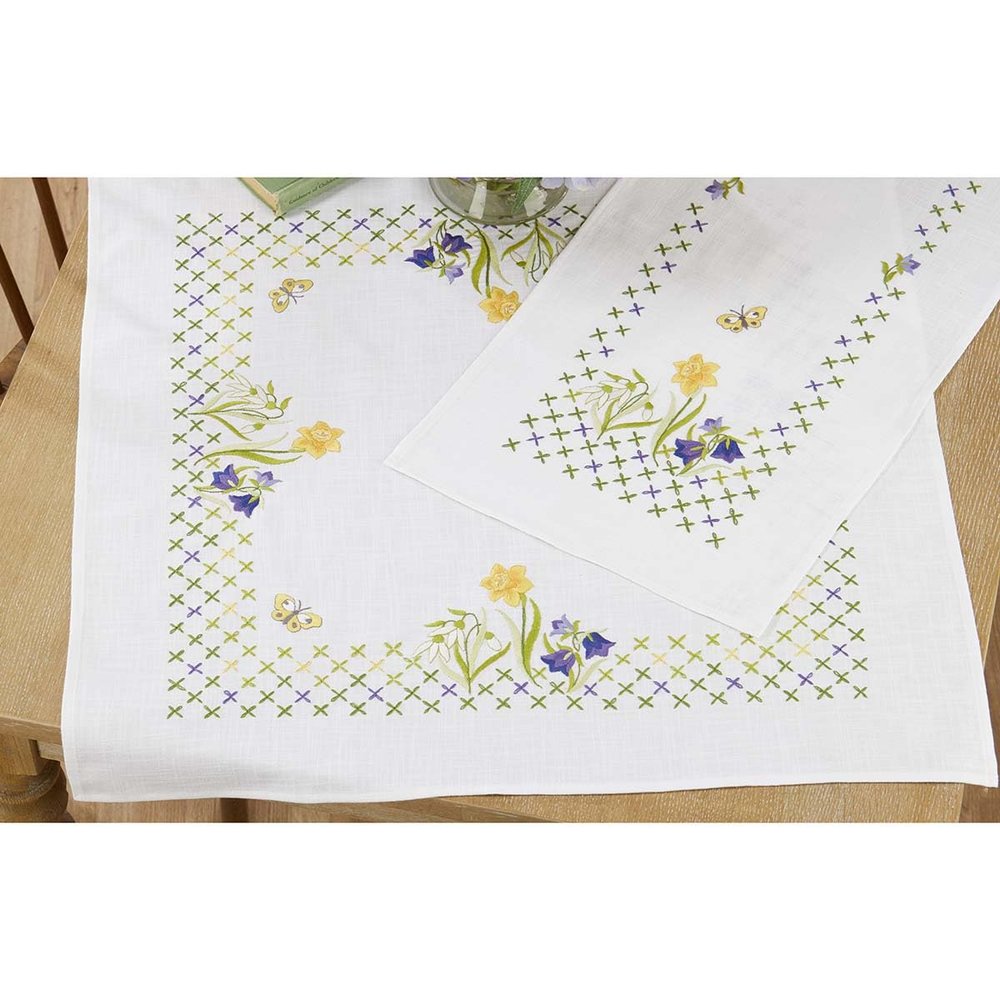 Nob Hill Spring is Coming Table Topper Stamped Embroidery Kit