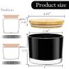 CONNOO 6-Pack 16 oz Black Candle Jars - 3-Wick Empty Glass Wide Mouth Candle Jars Come with Bamboo Lids, Sticky Warning Labels, and a Candle Wick Kit for Candle Making - Dishwasher Safe view 2