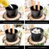 CONNOO 6-Pack 16 oz Black Candle Jars - 3-Wick Empty Glass Wide Mouth Candle Jars Come with Bamboo Lids, Sticky Warning Labels, and a Candle Wick Kit for Candle Making - Dishwasher Safe view 4