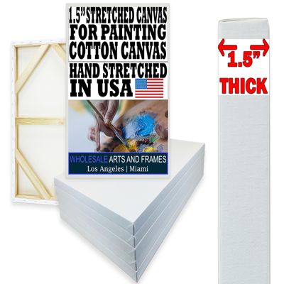 Stretched Canvas for Painting 20x40 5PK 1.5" 13 Oz. 20x40 Canvas Value Pack.Large Stretched Cotton Blank Canvas for Painting. 20 x 40 Canvases Bulk XL Rectangle Universal Triple Primed for Paint&Sip