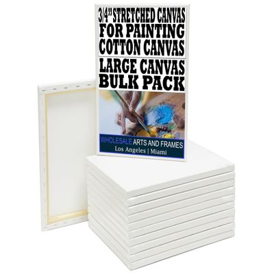 Stretched Canvas for Painting 14x18 20PK 3/4" 10 Oz. 14x18 Canvas Value Pack.Large Stretched Cotton Blank Canvas for Painting. 14 x 18 Canvases Bulk XL Rectangle Universal Triple Primed for Paint&Sip