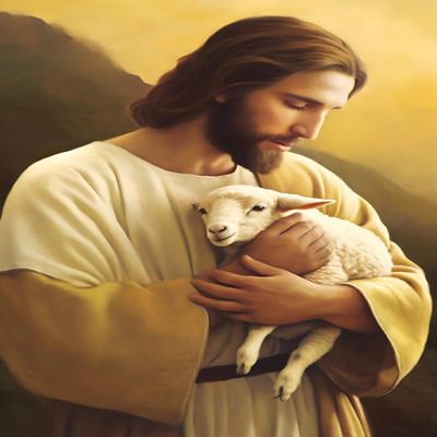 DIY 5D Diamond Painting Jesus by Number Kits for Adults,Jesus Lamb Diamond Painting Kits Round Drill Christian Diamond Art Kits Picture Arts Craft for Adults Home Wall Decor and Gift 20x24 inch