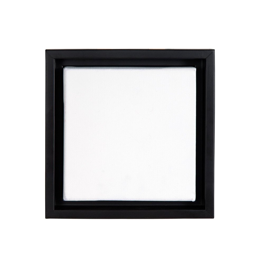 Creative Mark Illusions Floater Frame For 3/4" Deep Canvases - 24x24 Black - No Glass or Backing - Wood Composite Floating Illusion Frame for Canvas Paintings- With Hanging Hardware