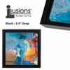 Creative Mark Illusions Floater Frame For 3/4" Deep Canvases - 24x24 Black - No Glass or Backing - Wood Composite Floating Illusion Frame for Canvas Paintings- With Hanging Hardware view 3