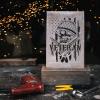 Veteran Skull American Flag Stencil - Create Respectful Tributes with Precision Designs, Large Military Stencils, Tradition view 3