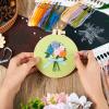 Spritewelry 3 Sets Embroidery Start Kit for Beginners Stamped Cross Stitch Sets with Pattern and Instructions with Embroidery Hoops Threads Needle Wire for Adults Kids DIY Crafts view 4