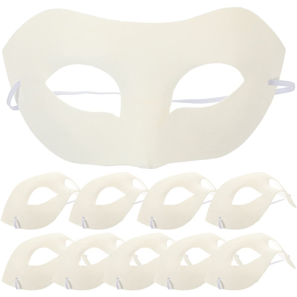 Vaguelly 10pcs Blank Masks for Diy Decorating Masquerade Masks for Adults for Cosplay Parties Art