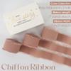MEEDEE Rosy Mauve Chiffon Ribbon 1 Inch Fringe Ribbons Pink Chiffon Silk Frayed Edge Ribbon Thin Chiffon Ribbons for Crafts, Gift Wrapping, Wedding Invitation (3 Rolls 21 Yards) view 2