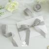 MEEDEE Silver Chiffon Ribbon 1 Inch Frayed Ribbons Gray Chiffon Silk Grey Fringe Ribbon Thin Chiffon Ribbons for Crafts, Gift Wrapping, Wedding Invitation (3 Rolls 21 Yards) view 4