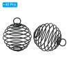 PATIKIL Spiral Bead Cages Pendant, 40Pcs 25x30mm Stainless Steel Spring Stone Holder Necklace Cage Pendants for Jewelry Making Crafting, Black view 3