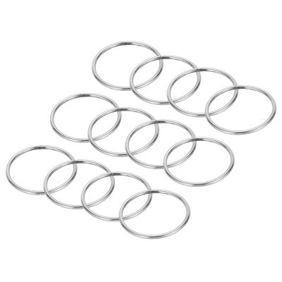 PATIKIL 1.6" Metal O Rings, 12 Pcs 304 Stainless Steel O-Ring Heavy Smooth Round Rings for Macrame, DIY Craft, Hardware, Keychain, Belt, Dog Leash, 3mmx40mm