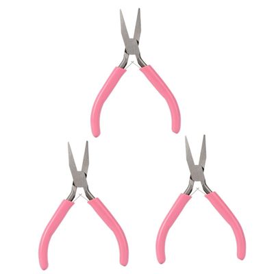 STOBOK 3pcs High-carbon Steel Craft Plier Coated Beading Tool for Jewelry Making Comfortable Grip for Home and Shop Use