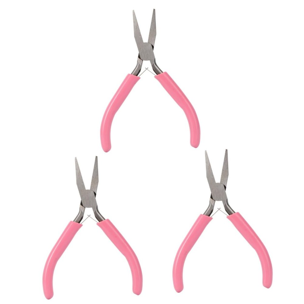 STOBOK 3pcs High-carbon Steel Craft Plier Coated Beading Tool for Jewelry Making Comfortable Grip for Home and Shop Use