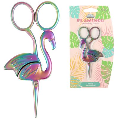 JubileeYarn Flamingo Craft Embroidery Scissors - Rainbow - 1 Pair