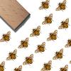 CRASPIRE Bee Wooden Rubber Stamp 3/5 Inch Bumblebee Pattern Mini Small Wood Stamps Reusable Vintage Print for DIY Craft Card Scrapbooking Journaling Albums Card Making Planner Envelope Photo view 1
