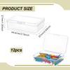 BENECREAT 12 Packs PP Plastic Bead Container Box, 3.7x2.6x1inch Rectangle Storage Organizer Box, Dustproof Case with Hinged Lid for Cards, Beads and Craft Supplies view 2
