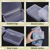 BENECREAT 12 Packs PP Plastic Bead Container Box, 3.7x2.6x1inch Rectangle Storage Organizer Box, Dustproof Case with Hinged Lid for Cards, Beads and Craft Supplies view 4