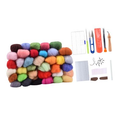 STOBOK 73pcs Wool Felt Making Kit Felting Tools Storage Case for Craft Projects Includes Needles Scissors and Finger Covers