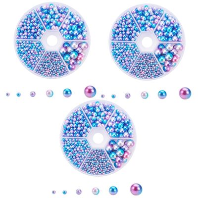 LALAFINA 3pcs Craft Beads for Jewelry Making DIY Faux Pearls Plastic Beads Necklace Bracelet