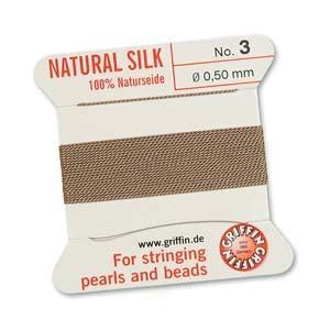Griffin Natural Silk Bead Cord - Beige