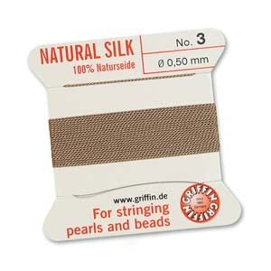 Griffin Natural Silk Bead Cord - Beige