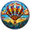 DIY Stamped Cross Stitch Kits Stained Glass Circle Shape Colorful Hot Air Balloon 11CT Needlepoint Embroidery Counted Cross Stitch Kits Art Craft Wall Decor 35x35cm(2) view 1