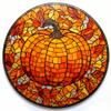 DIY Stamped Cross Stitch Kits Stained Glass Circle Shape Autumn Pumpkin 11CT Needlepoint Embroidery Counted Cross Stitch Kits Art Craft Wall Decor 50x50cm(6) view 1