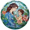 DIY Stamped Cross Stitch Kits Stained Glass Mother and Baby Circle Shape Beginners Easy 11CT Needlepoint Embroidery Counted Cross Stitch Kits Art Craft Wall Decor 40x40cm(4) view 1