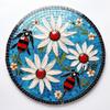 DIY Stamped Cross Stitch Kits Stained Glass Circle Shape Ladybugs and Daisy 11CT Needlepoint Embroidery Counted Cross Stitch Kits Art Craft Wall Decor 40x40cm(9) view 1
