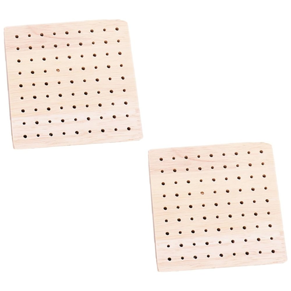 STOBOK 2pcs Wooden Base for Clay Figurines Rack Display Stand Square Risers for Decor Polymer Clay Sculpture
