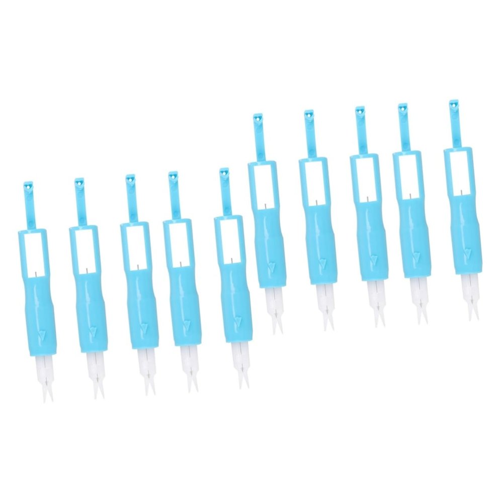 NUOBESTY 10pcs Sewing Needle Inserter Double Function Threader Needle Holder for Sewing Machines Made