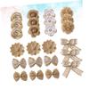 Amosfun 72pcs Jute Flower Burlap DIY Handmade Materials Rustic Party Favor Christmas Flower Ornament for Wedding Decor view 3