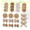 Amosfun 72pcs Jute Flower Burlap DIY Handmade Materials Rustic Party Favor Christmas Flower Ornament for Wedding Decor view 4