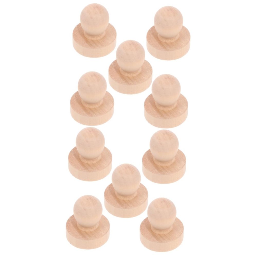 VILLCASE 10pcs DIY Seal Handles Rubber Stamps Wood Handle Professional Carving Material for Stamp