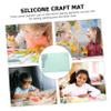 HAPINARY Silicone Craft Mat for Boy Girl DIY Painting and Resin Casting Non-Stick Epoxy Silicone Sheet Washable and Art Pad for Creative Projects and Crafts Blue view 4